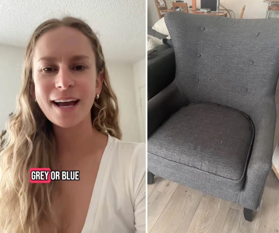 fauteuil est-il bleu ou gris